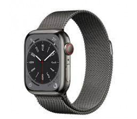 Apple Watch Series 8 GPS + Cellular 41mm Graphite Stainless Steel Case with Graphite Milanese Loop - Graphite