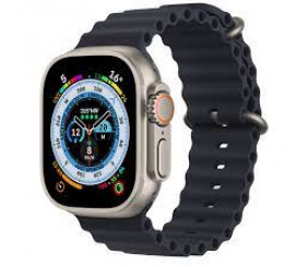 Apple Watch Ultra (GPS + Cellular) 49mm Titanium Case with Midnight Ocean Band - Titanium